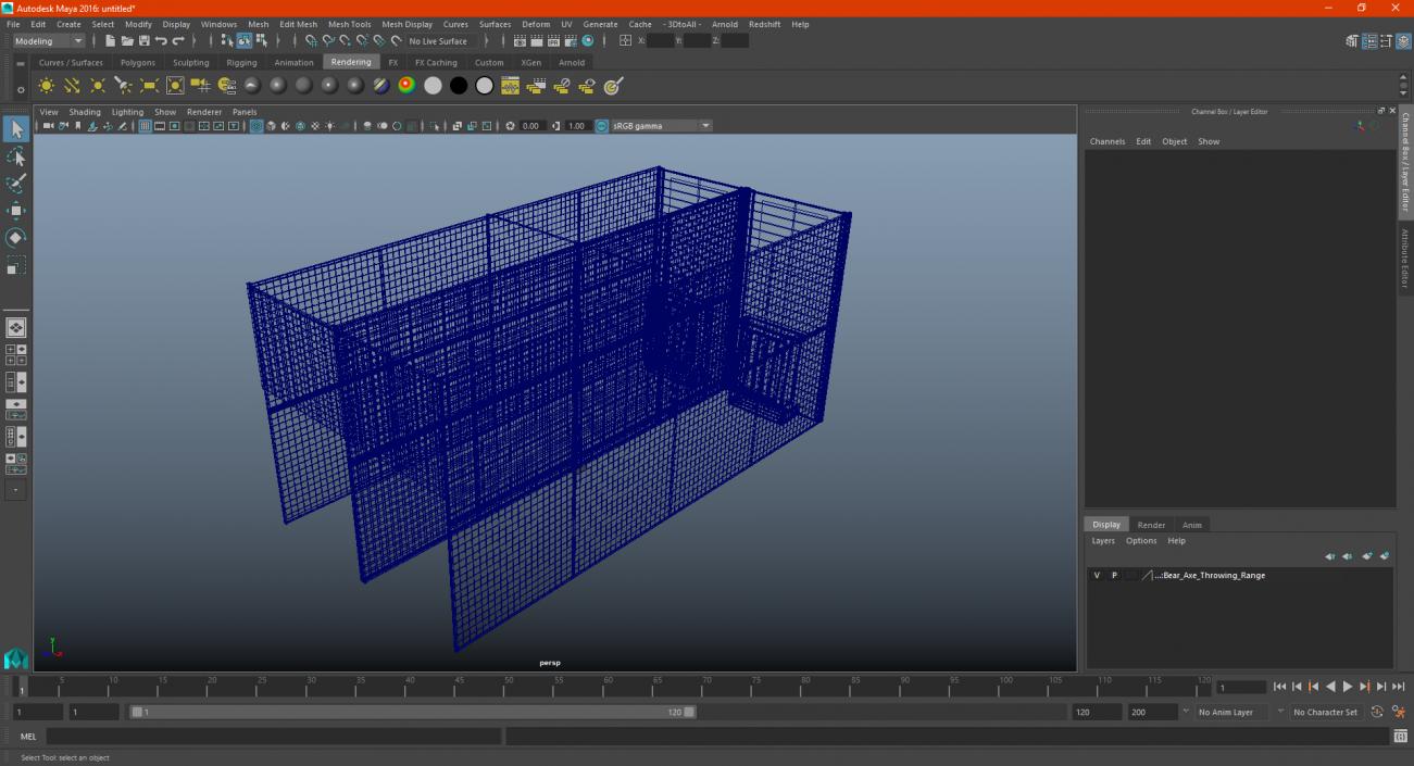 3D Bear Axe Throwing Range model