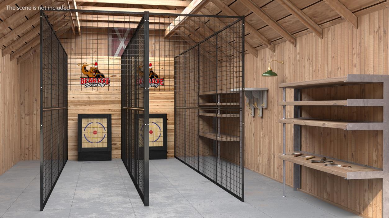 3D Bear Axe Throwing Range model