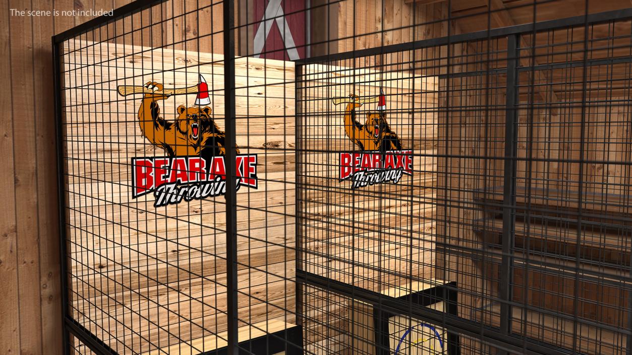 3D Bear Axe Throwing Range model