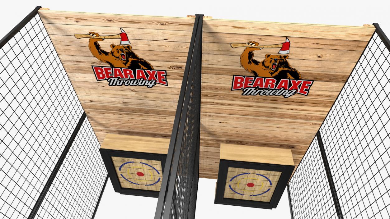 3D Bear Axe Throwing Range model