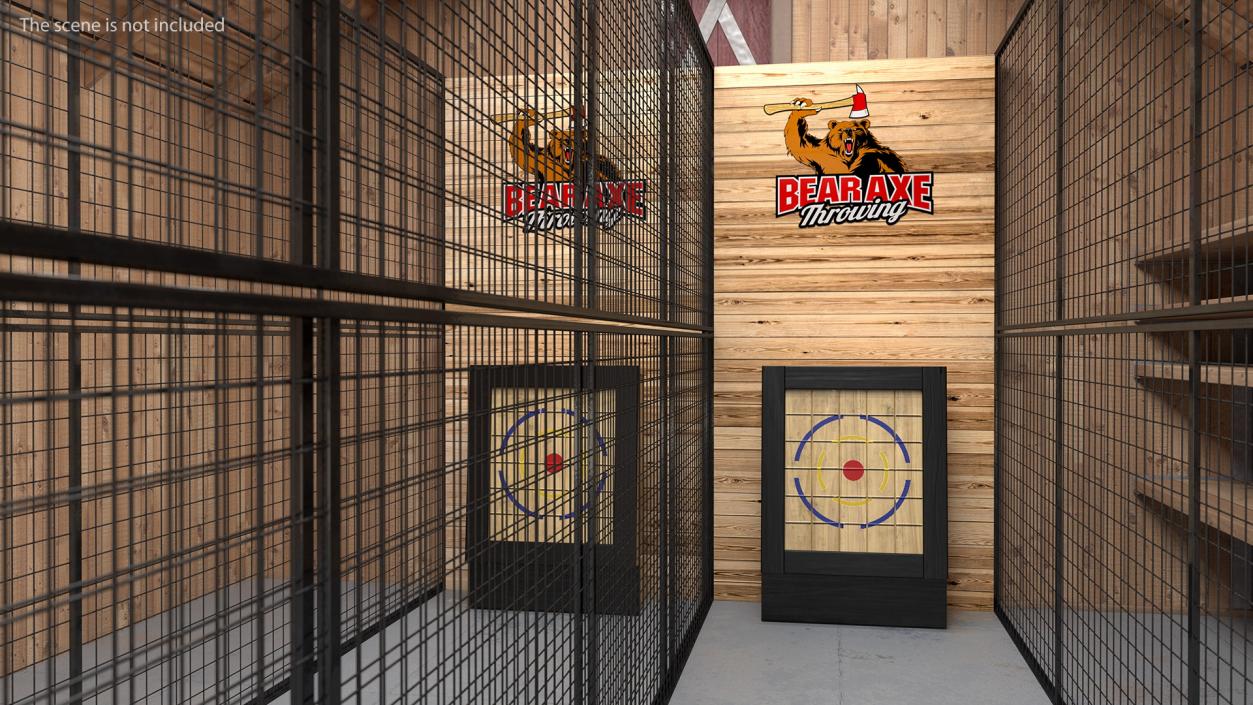 3D Bear Axe Throwing Range model