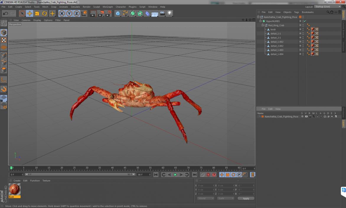 3D Kamchatka Crab Fighting Pose model