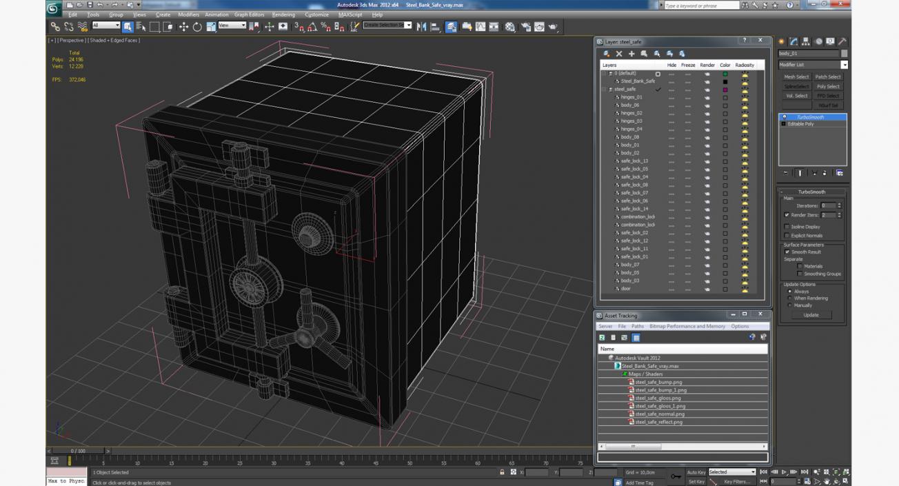 3D model Steel Bank Safe