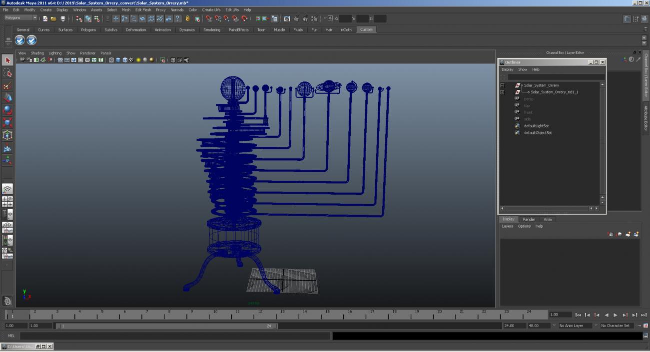 Solar System Orrery 3D model