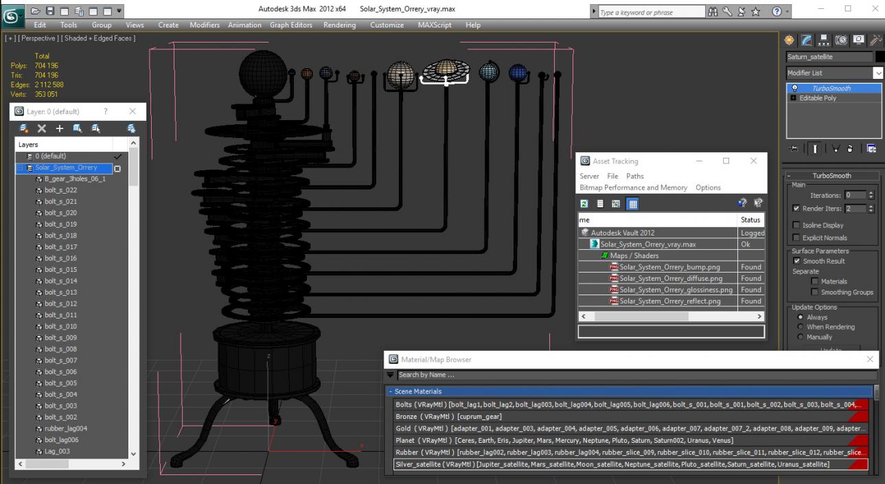 Solar System Orrery 3D model