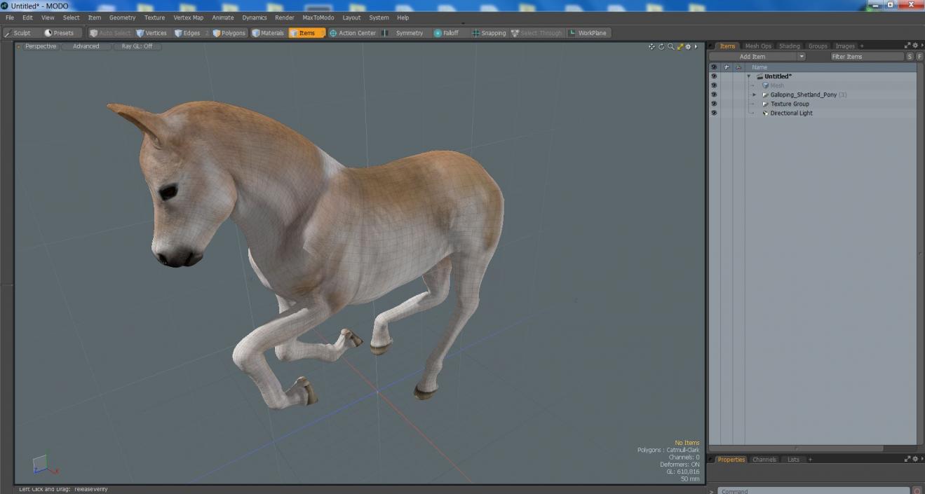 3D model Galloping Shetland Pony 2