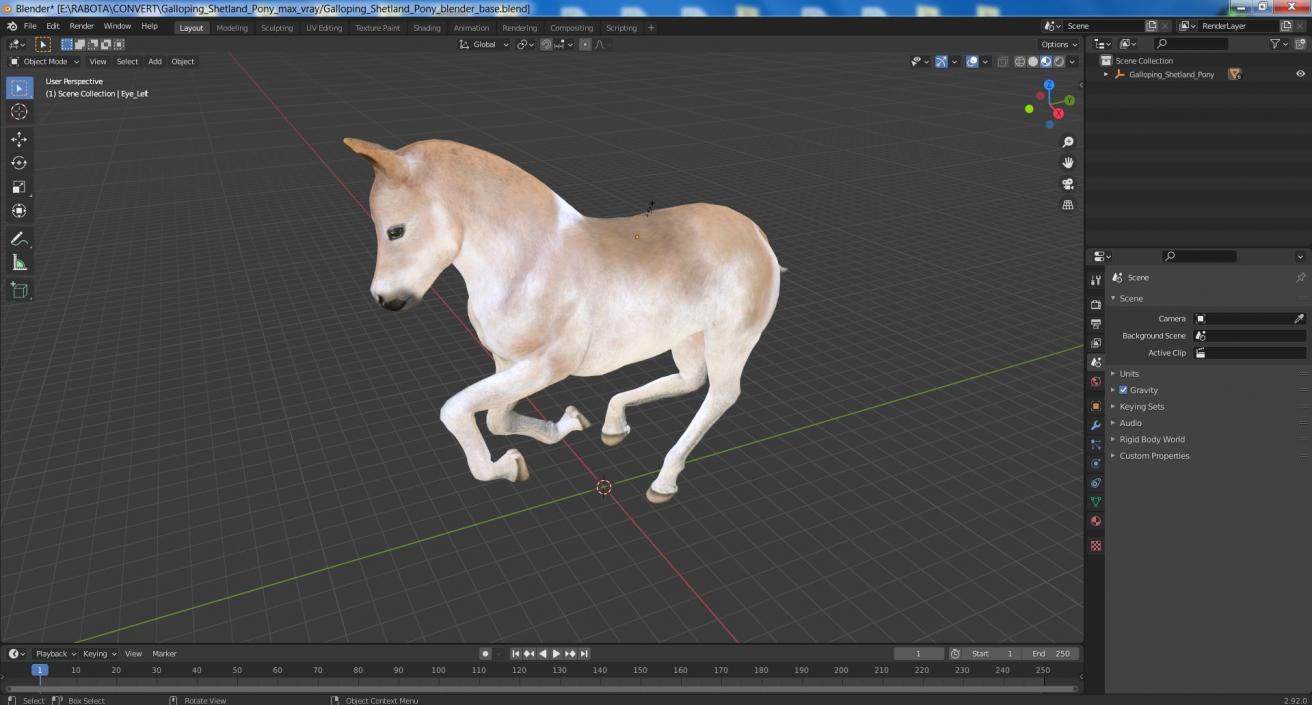 3D model Galloping Shetland Pony 2