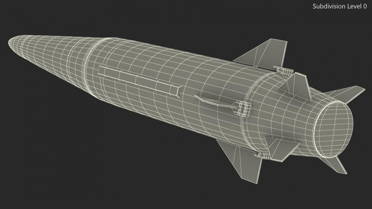 3D model Kinzhal Kh-47M2 Nuclear Capable Hypersonic Missile