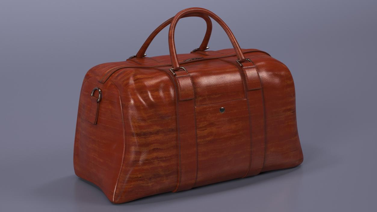 Leather Travel Bag Brown 3D model