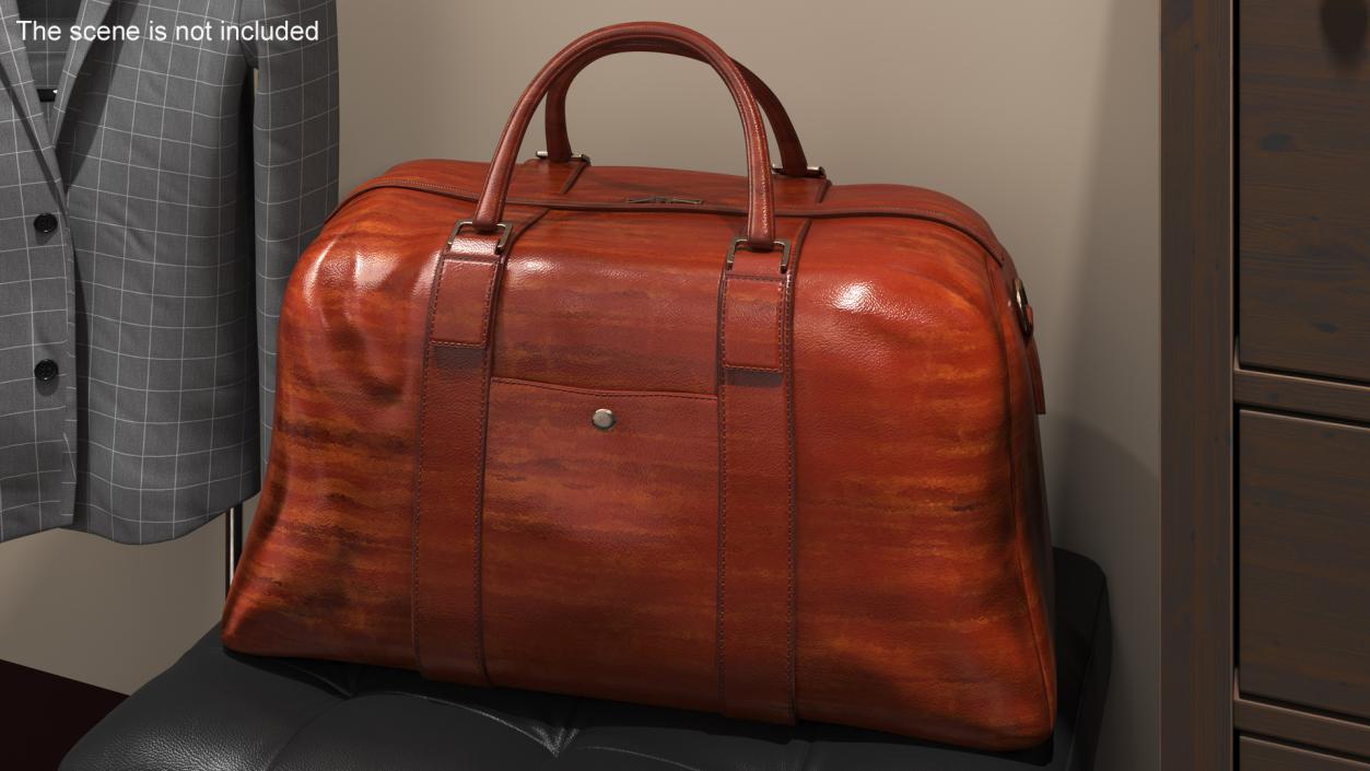 Leather Travel Bag Brown 3D model