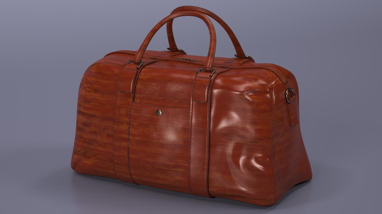 Leather Travel Bag Brown 3D model