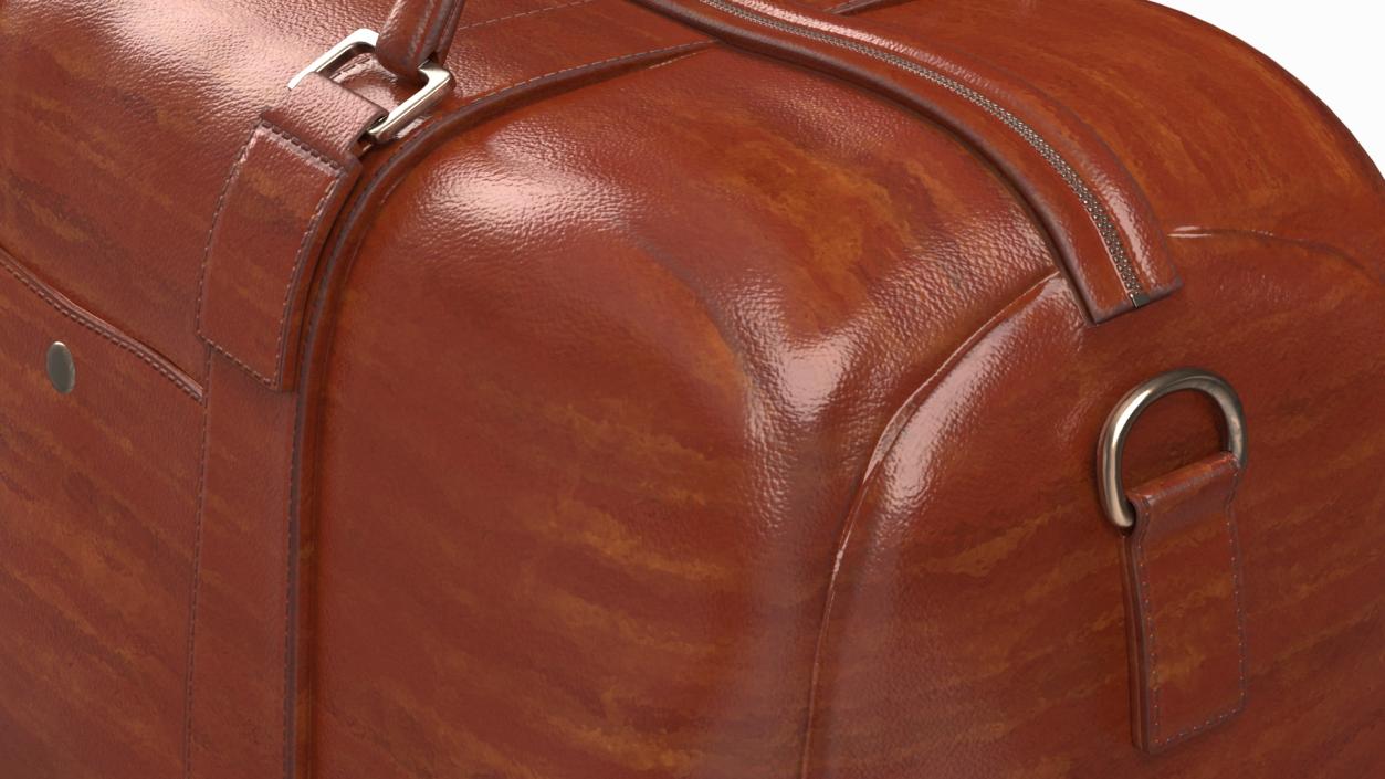 Leather Travel Bag Brown 3D model