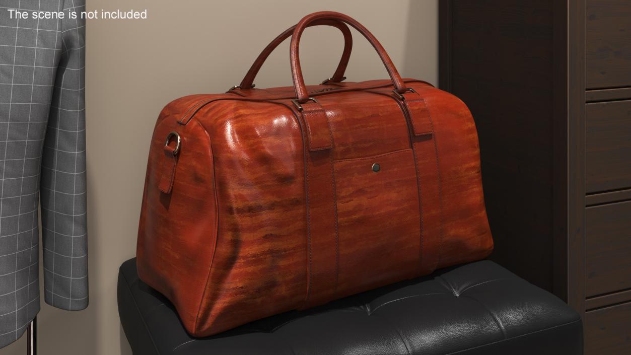 Leather Travel Bag Brown 3D model