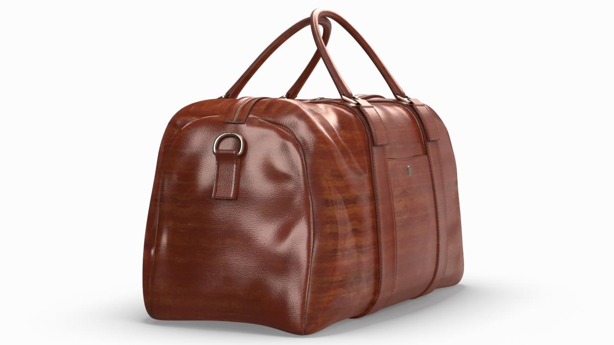 Leather Travel Bag Brown 3D model