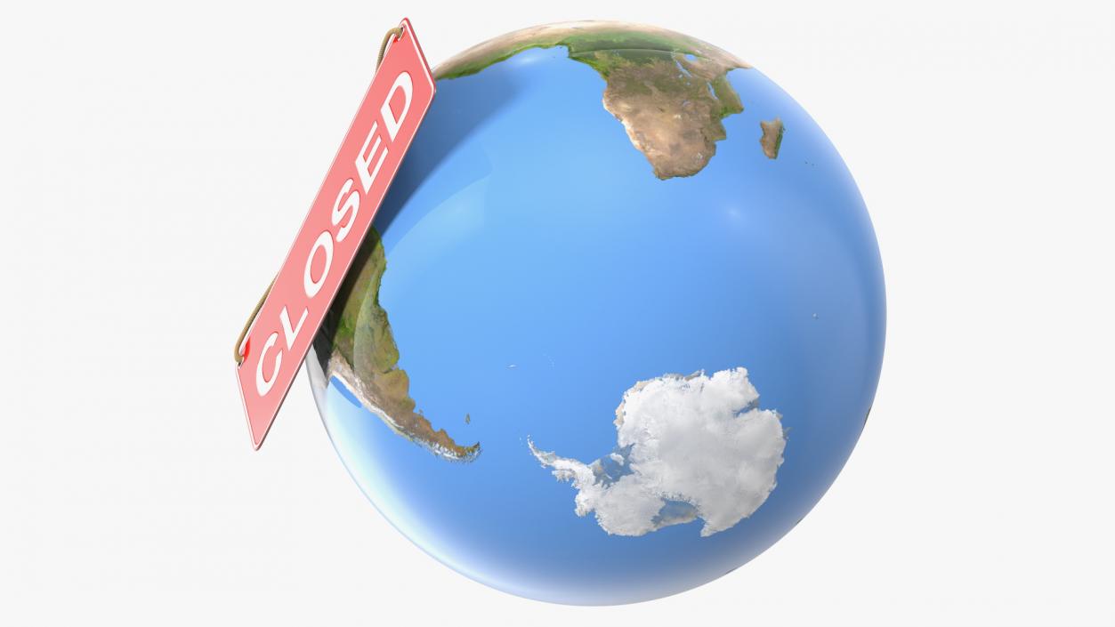 3D Earth Stylized with Sign Closed