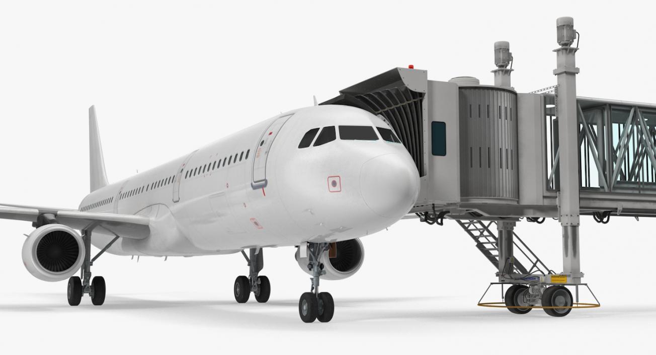 3D Passenger Boarding Bridge with Aircraft Rigged