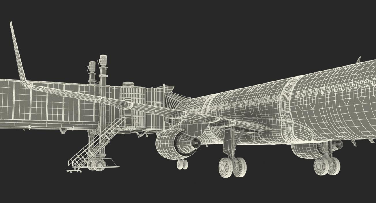 3D Passenger Boarding Bridge with Aircraft Rigged