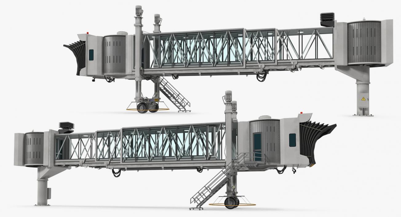 3D Passenger Boarding Bridge with Aircraft Rigged