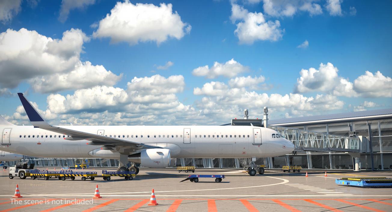 3D Passenger Boarding Bridge with Aircraft Rigged