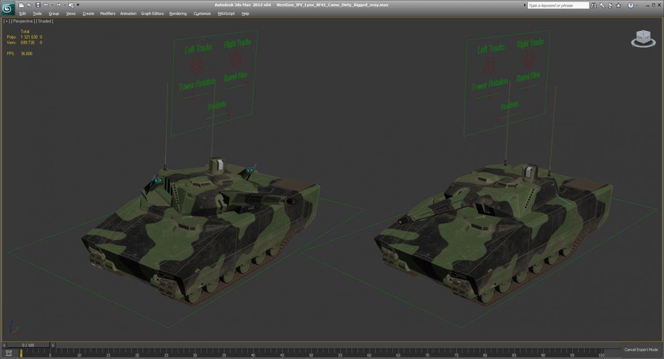 NextGen IFV Lynx KF41 Camo Dirty Rigged 3D model