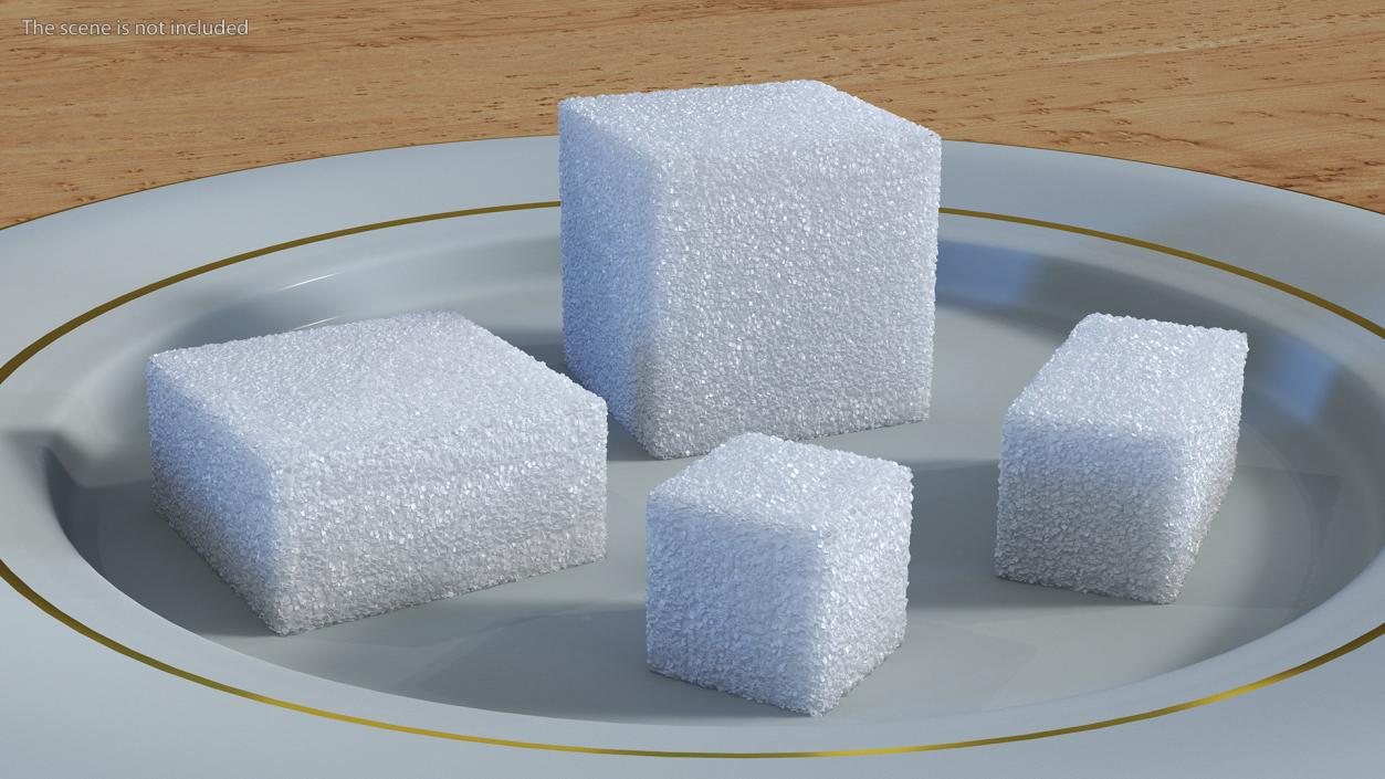 3D Cubic White Sugar Set