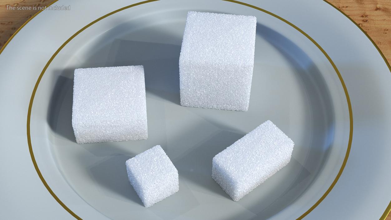 3D Cubic White Sugar Set