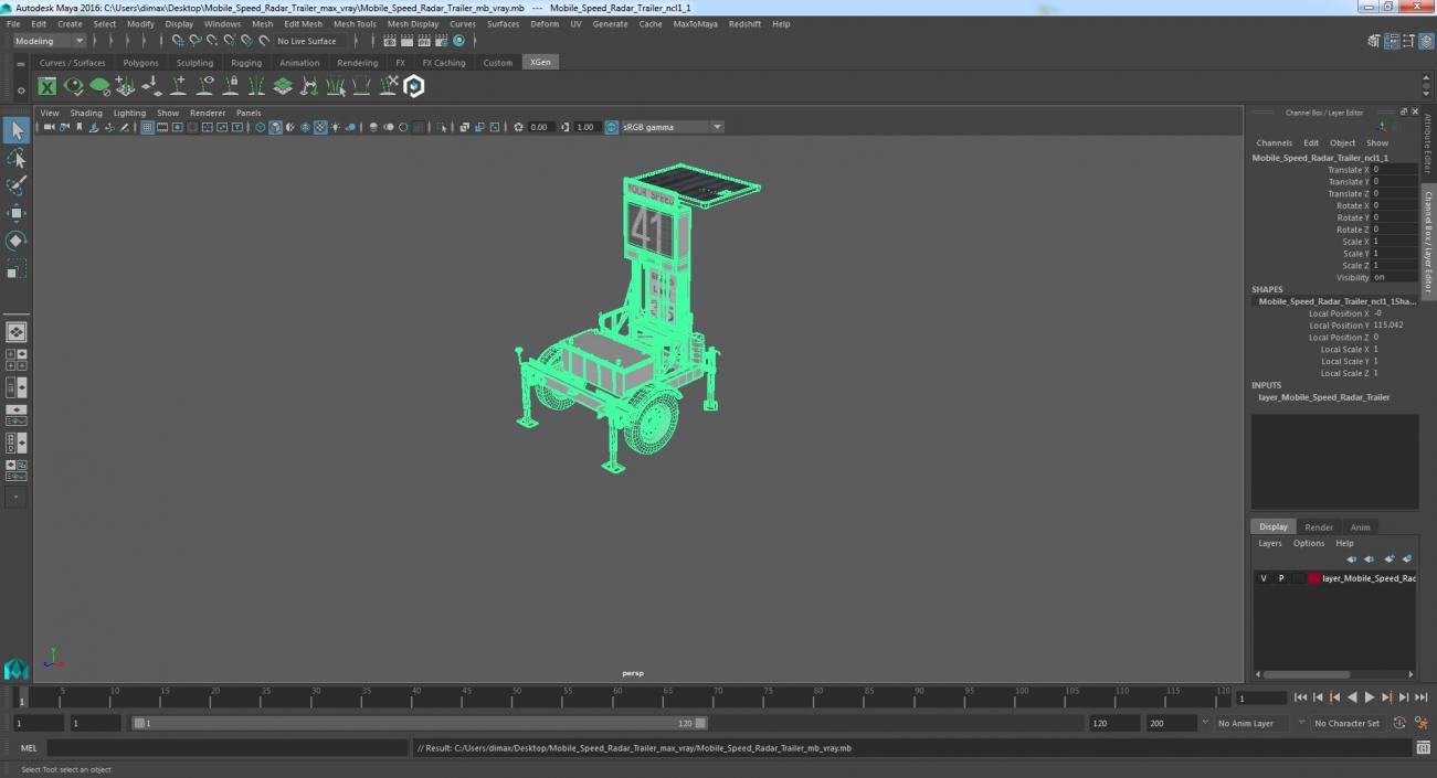 3D Mobile Speed Radar Trailer