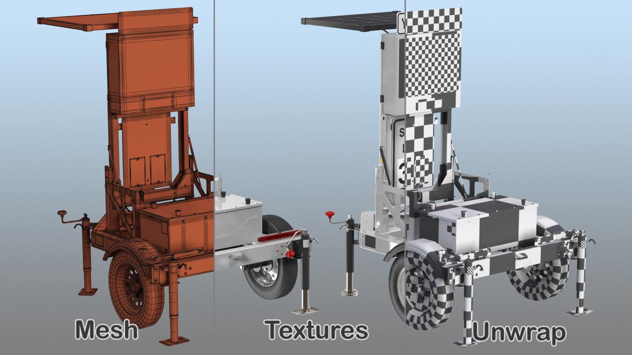 3D Mobile Speed Radar Trailer