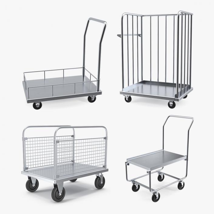 3D model Platform Trolleys Collection 2