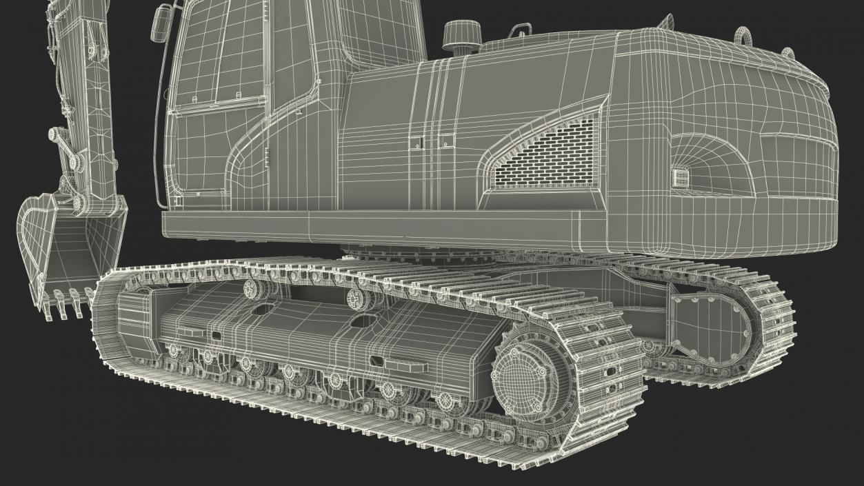 Hydraulic Tracked Medium Excavator 3D model