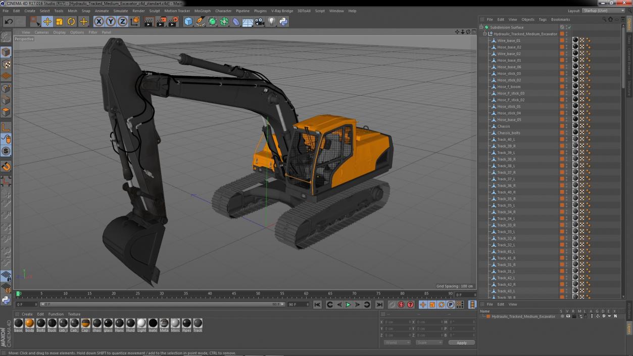 Hydraulic Tracked Medium Excavator 3D model