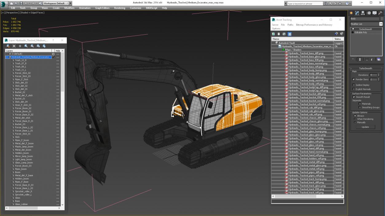 Hydraulic Tracked Medium Excavator 3D model