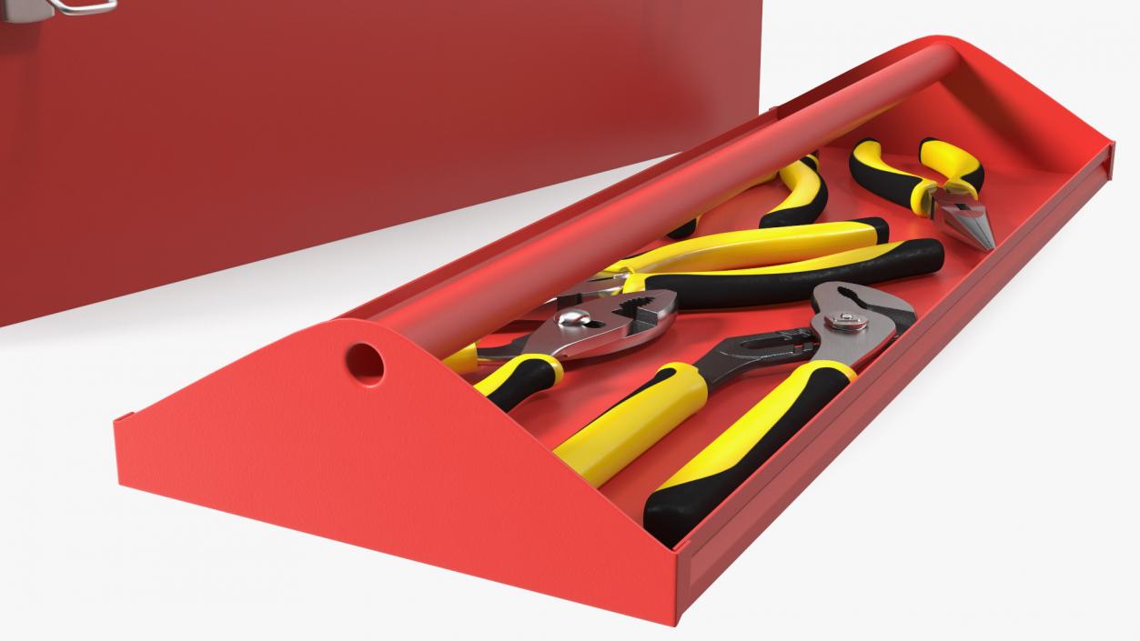 3D Heavy-duty Toolbox Red with Tools model