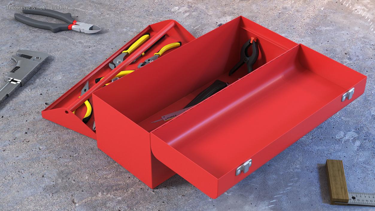 3D Heavy-duty Toolbox Red with Tools model