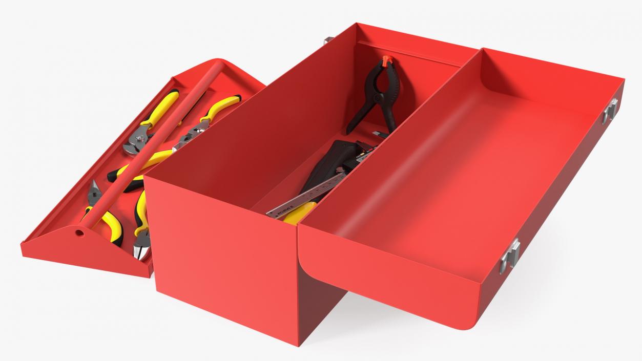 3D Heavy-duty Toolbox Red with Tools model