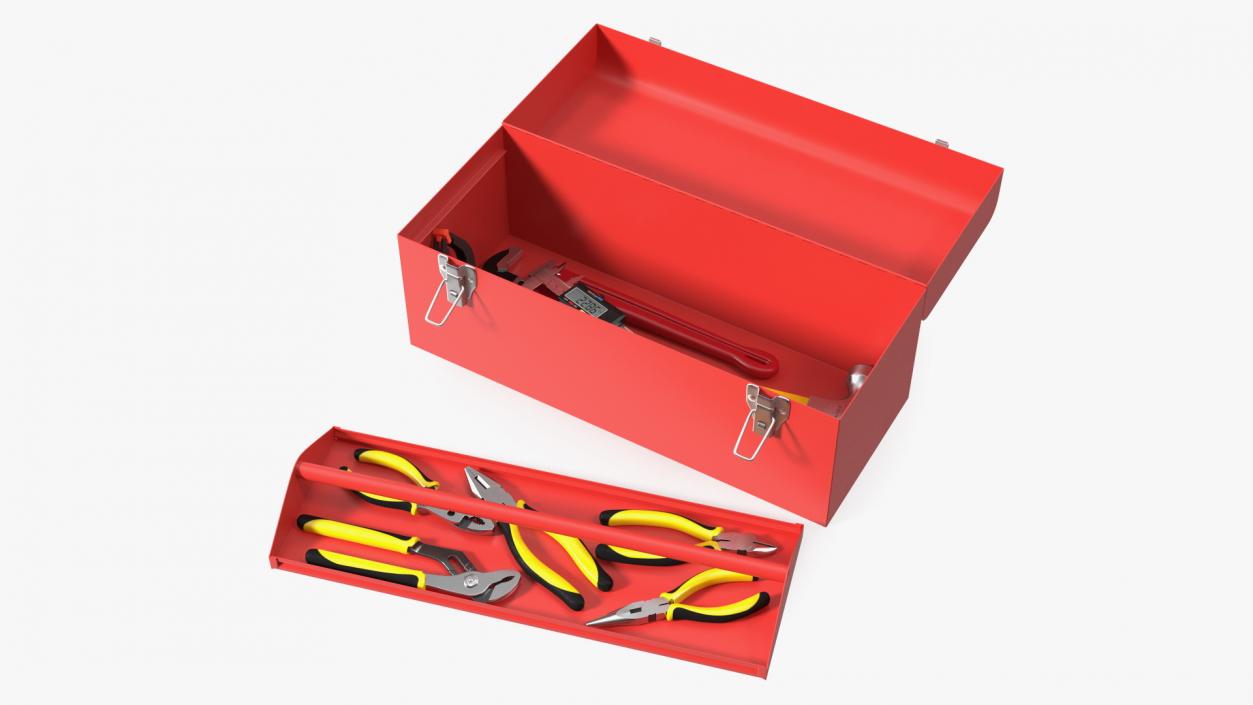 3D Heavy-duty Toolbox Red with Tools model