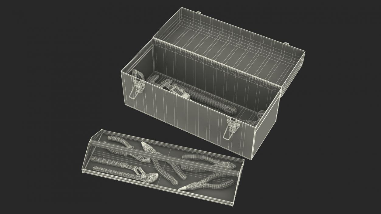 3D Heavy-duty Toolbox Red with Tools model