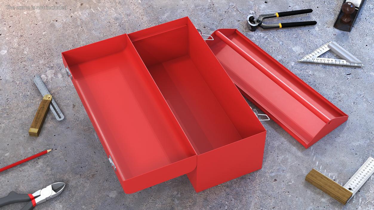 3D Heavy-duty Toolbox Red with Tools model