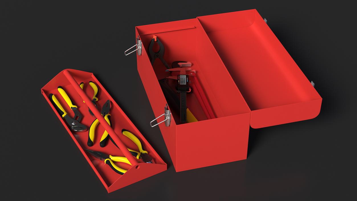 3D Heavy-duty Toolbox Red with Tools model