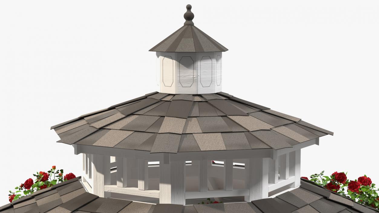 3D Gazebo Covered with Red Rose model