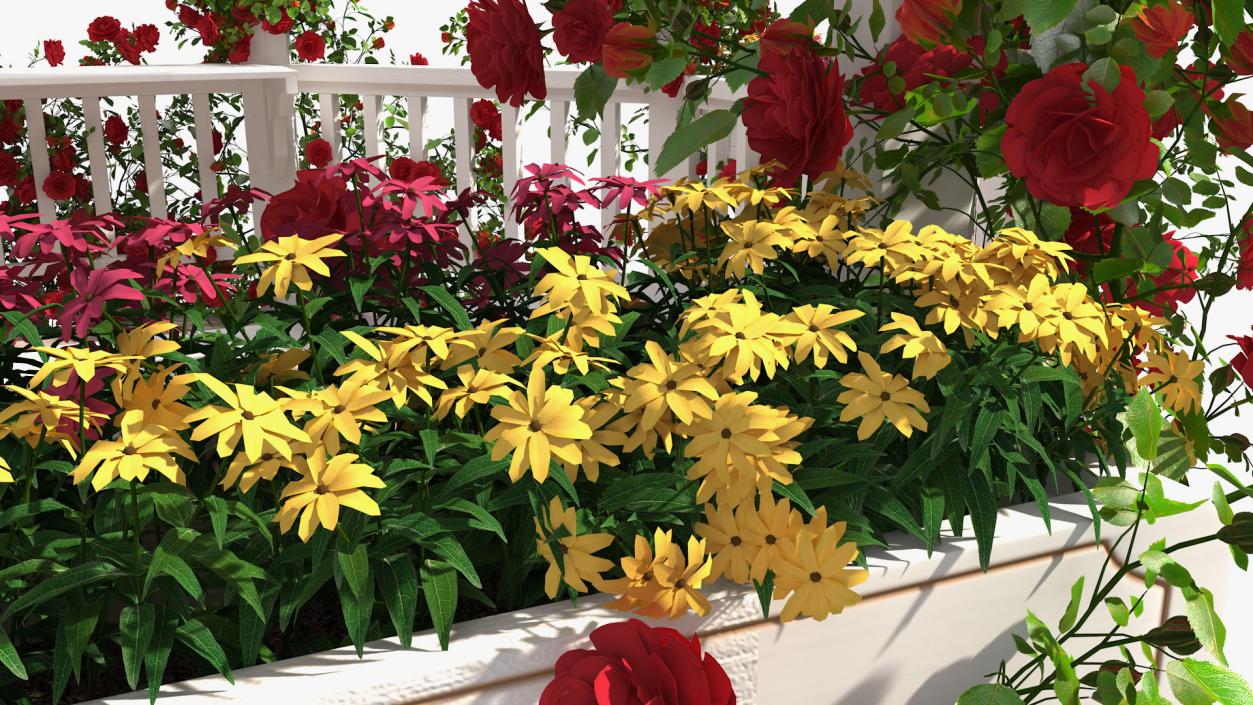 3D Gazebo Covered with Red Rose model