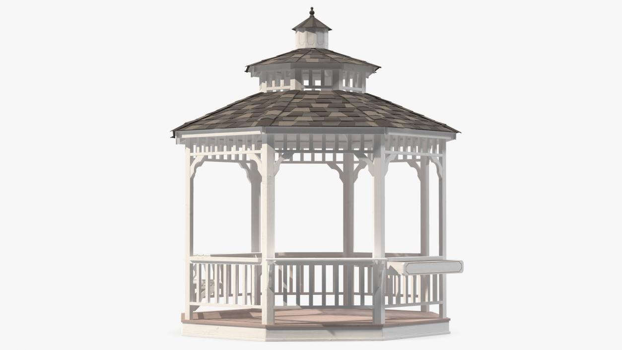 3D Gazebo Covered with Red Rose model