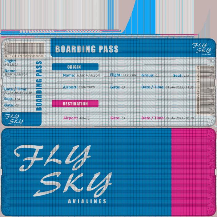 3D Fly Sky Boarding Pass