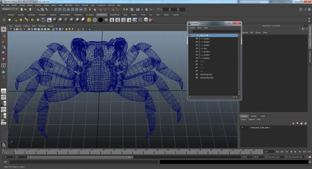 3D Red Rock Crab model