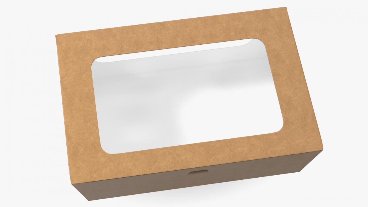 Large Kraft Salad Box with Clear Window 3D model