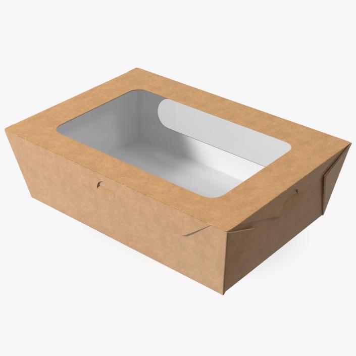 Large Kraft Salad Box with Clear Window 3D model