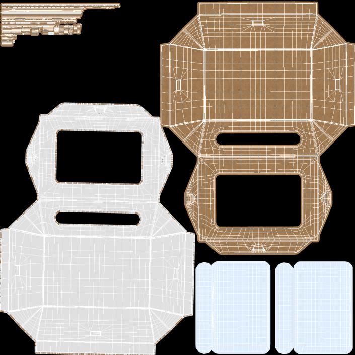 Large Kraft Salad Box with Clear Window 3D model