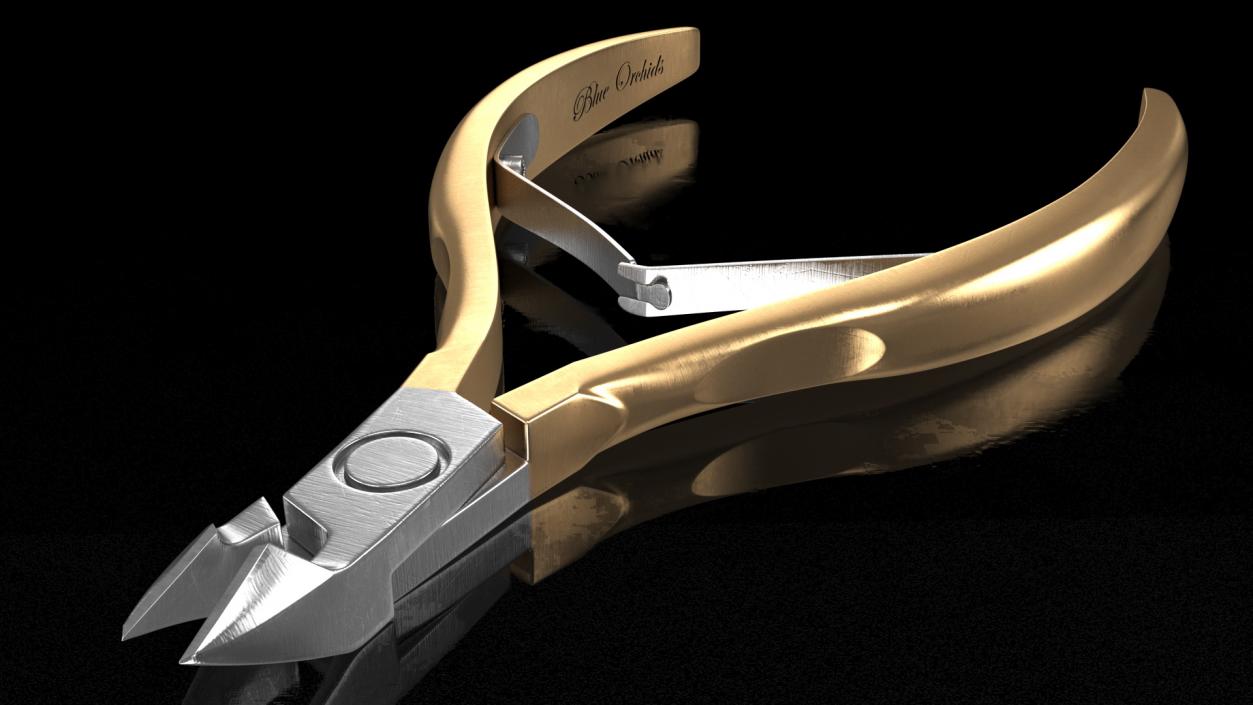 BlueOrchids Professional Cuticle Nipper Gold 3D model