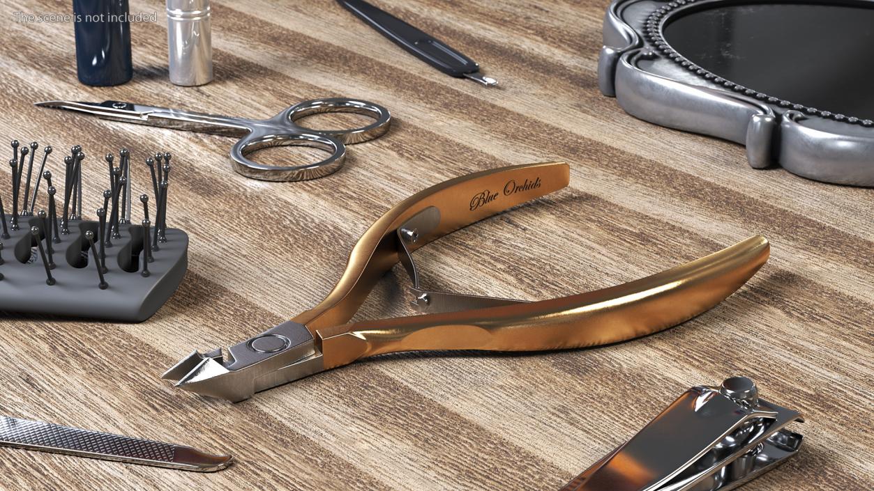 BlueOrchids Professional Cuticle Nipper Gold 3D model