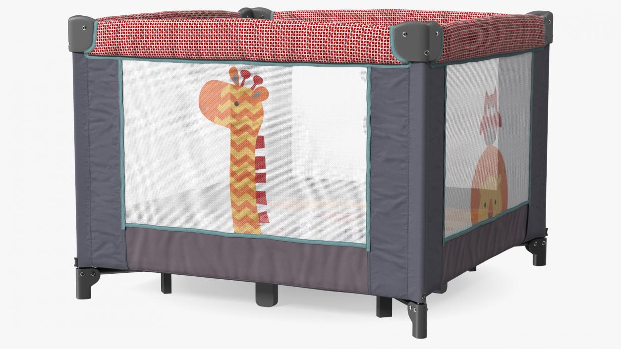 Folding Square Baby Playpen 3D